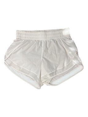 Athleta White Mesh Racer 4” Run Shorts